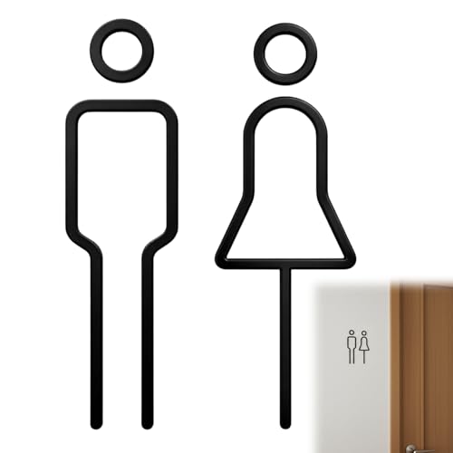 ikBrtaiay Pictogramme WC Autocollant, Signaletique Toilettes, Panneau de Porte Moderne en Acrylique...