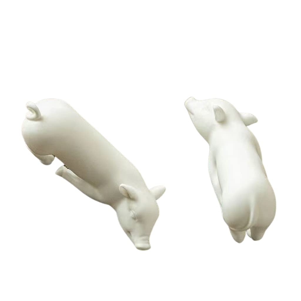 Amazon.co.jp: 眠くたまらない 白い豚 置物 オブジェ 動物 おしゃれ