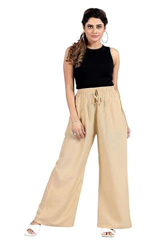 Image of BENKILS Women's Cotton Reyon Regular Fit Palazzo Pants - Available Size - M to 6XL