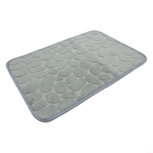 Tapis de bain en mousse à mémoire de forme avec forte absorption et envers antidérapant en PVC pour salle de bain, toilettes, chambre à coucher, texture...