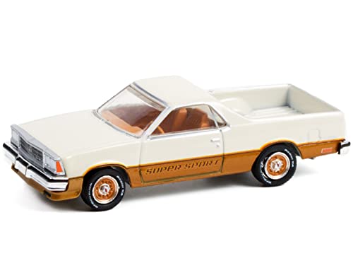 1980 Chevy El Camino SS Super Sport White and Gold Greenlight miniatura 2