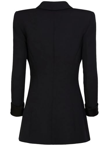 Women's Casual Blazer One Gold Button Suit Jacket Work 0ffice Peak Lapel Coat3