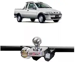 Hitch Master - Engate Reboque Fixo para Fiat Strada 04/19 Fire/Adventure/GIII/GIV - Capacidade de Tração 500Kg - INMETRO