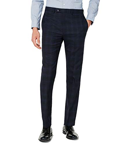 Calvin Klein Men's Slim-Fit Wool Blend Suit Pants Navy 34 x 32