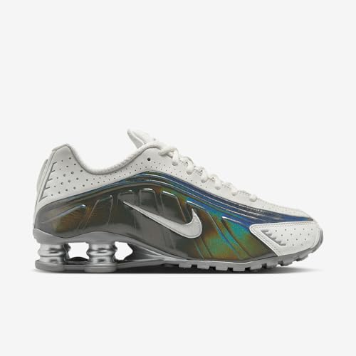 Nike Shox R4 Women's Shoes (IB7703-100, Summit White/Hydrangeas/Metallic Silver/Summit White)3