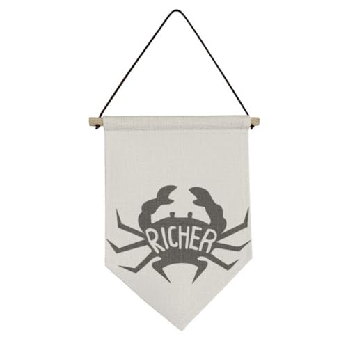 Drapeau crabe noir suspendre toile naturelle décoration murale marine