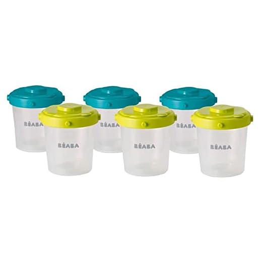 Béaba 912482 - Set de 6 potes de conservación comida para bebés