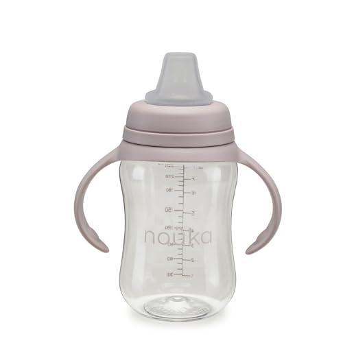Image of nouka Soft Spout Tritan Sippy Cup | Leak Proof and Easy Grip | Removable Handles | Bloom