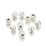 500 cuentas espaciadoras redondas sueltas de melón de 3 mm (0.12 pulgadas) pequeñas de latón chapado en plata de ley para hacer joyas y manualidades CF109-3