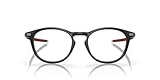 Oakley Herren Ox8105f Pitchman R Low Bridge Fit Runde verschreibungspflichtige Brillenrahmen, Satin-Schwarz/Rot/Demo-Gläser, 52 mm