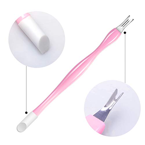 Allstarry 30 Pieces Nail Cuticle Trimmer Remover Plastic Handle Cuticle Pusher Rubber Nail Cleaner Double Head Dead Skin Cuticle Knife Removal Fork Nail Art Tools For Girls Women And Men - Pink #TOP2