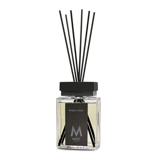 MUHA' | Profumatore per ambiente Perfume Diffuser, Fragranza Acqua e Sale, Diffusore Ambiente con Bastoncini, Formato da 200 ml