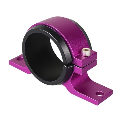 SWPHRT 50mm Car Fuel Filter Mounting Bracket, Metal Rubber Vehicle Oil Fuel Pump Clamp Holder, Secure Automotive Gas Pump Bracket Accessories, Universal for Automobile RV Pickup (Purple)