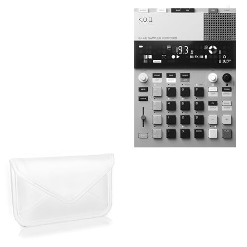 BoxWave Case Compatible with Teenage Engineering EPâ€“133 K.O. II - Elite Leather Messenger Pouch, Synthetic Leather Cover Case Envelope Design - Ivory White