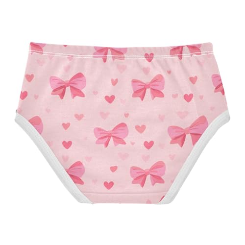 Wusikd Pink Bows Hearts (6) Girls' Underwear Cotton Girls Briefs Soft Toddler Underwear 2T2