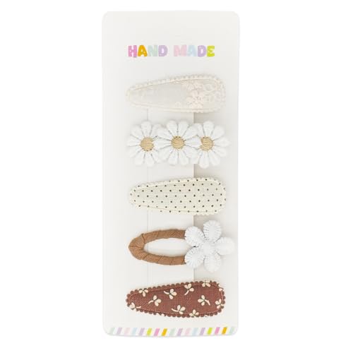 5 Pcs Baby Hair Clips Set - 4 Soft Snap Barrettes + 1 Duckbill Clip for Girls & Toddlers, Minimalist Non-Slip Hair Accessories (5 Styles Toddler Hair...