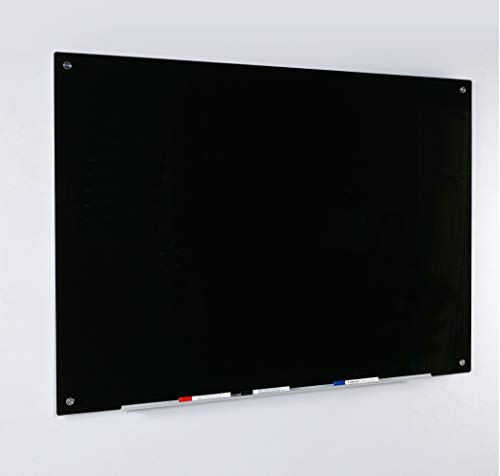 Audio-Visual Direct Magnetic Black Glass Dry-Erase Board Set - 35 1/2 X 47 1/4 Inches - #TOP7