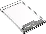 Gerrit USB 3.0 externes Festplattengehäuse 2,5 Zoll SATA auf USB 3.0 UASP transparentes tragbares Festplattengehäuse 2T HDD werkzeuglos transparent (Farbe: USB 2.0 transparent)