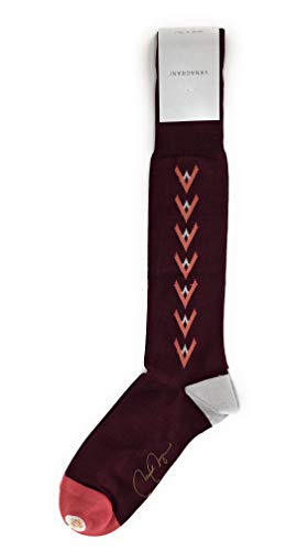 Men’s Dress Socks Over The Calf Virgole L243 Burgundy - Main Image