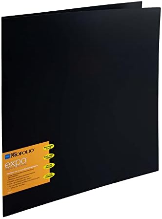 Itoya ProFolio Expo 14x17 Black Art Portfolio Binder with Plastic Sleeves and 24 Pages - Portfolio Folder for Artwork with Clear Sheet Protectors - Presentation Book for Art Display and Storage