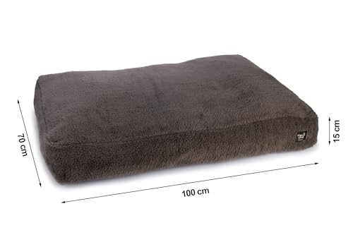 Beeztees Minus One Hund, Liegekissen, Hundebett, Dunkelgrau, 100x70x15 cm