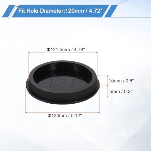 Image of uxcell Silicone Hole Plug, Waterproof Round Rubber Stoppers Bottle Seal Plugs Tube Pipe End Caps for 120mm /4.72 inch Hole for Bathtub Bottle, Black