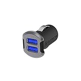 SCOSCHE USBC242MSG 12 Watts per port (24W/4.8A total output) USB Car Charger- The FASTEST CHARGE RATE for Apple and Android Devices-Retail Packaging-Space Gray