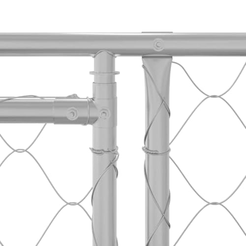 vidaXL Hundekäfig Silber 400 x 200 x 200 cm Verzinkter Stahl, Garten und Terrasse, robusten Hundebox, großes Zwinger, rustikale Tierumzäunung, Auslauf für Hunde