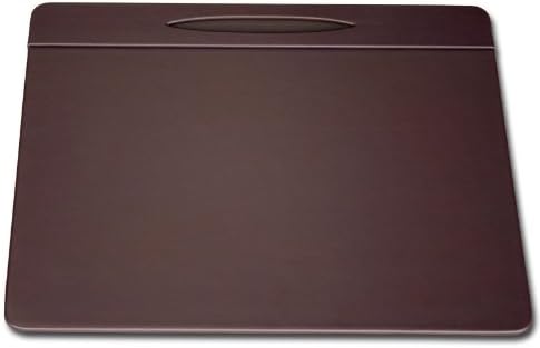 DacassoChocolate Brown Leather Conference Table Pad with Pen Well, 17 by 14-Inch