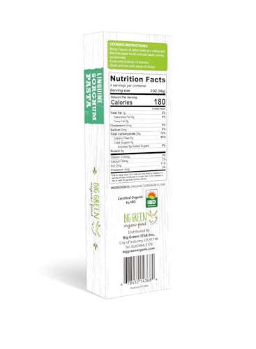 Big Green Organic Food- Organic Sorghum Linguine, Gluten-Free, Lectin-Free, Non-GMO, Vegan, Wheat and Rice Alternative, 8.8oz (1 Pack) image 4