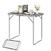 Produktbild eSituro Campingtisch Klapptisch auf Balkon, Beistelltisch klappbarer Balkontisch, Faltbarer Tisch, Gartentisch mit Griff, aus MDF Metall 80x50x70 cm Grau
