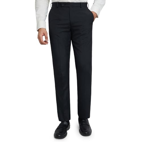 Image of Park Avenue Men Regular Fit Checks Pattern Poly Viscose Blend Flat Front Formal Trouser