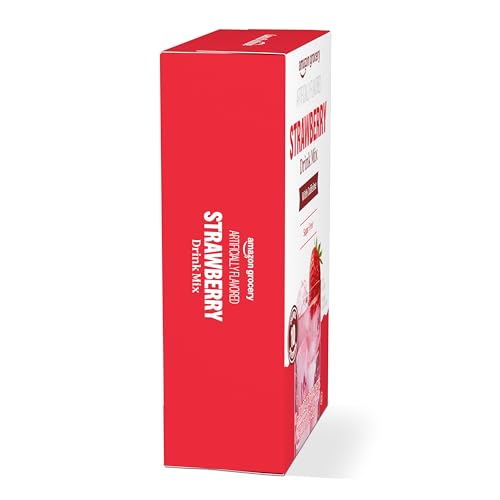 Image of Amazon Grocery, Strawberry Drink Mix with Caffeine, 10 packets, 1.1 Oz
