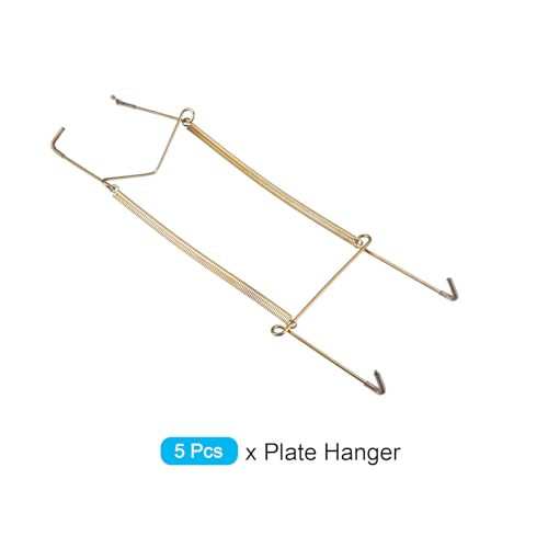 Image of METALLIXITY Plate Hanger (12Inch) 5Pcs, Stainless Steel U Type Invisible Wall Hook with Tip Protectors - for Decorative Plates, China, Plates, Zinc Plated
