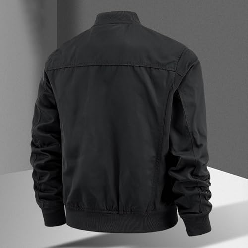 Finelylove Mens Military Tactical Jacket Cargo Flight Bomber Jacket Waterproof Nylon Windbreaker with Multi Pockets4