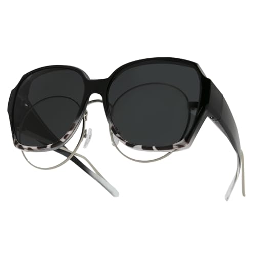 YAMEIZE Trendy Sovraocchiali da Sole per Uomo Donna - Vintage Protezione UV400 Rettangolo Over Sopra Occhiali Quadrati Guida all'aperto