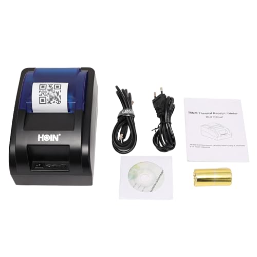 Image of HOIN 58mm (2 Inch) Bluetooth + USB Thermal Receipt Printer | Compatible with ESC /POS Print Billing Invoice | Mobile Printing - (No Battery Backup) .1 Year Warranty.