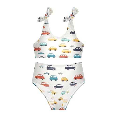 Boccsty Colorfu Cars Retro Girls Tankini Swimsuit Kids Bikini Sets 2 Pcs Bathing Suit 3T3
