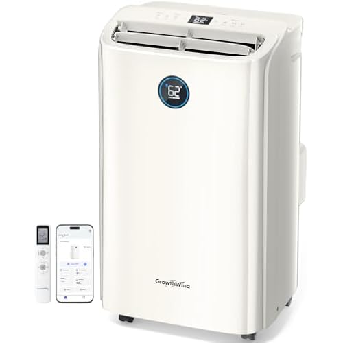 14,000 BTU Portable Air Conditioner, Cools up to 700 Sq.Ft, 3-in-1 Modes, Voice & Remote Control, Quiet Operation, Light Yellow
