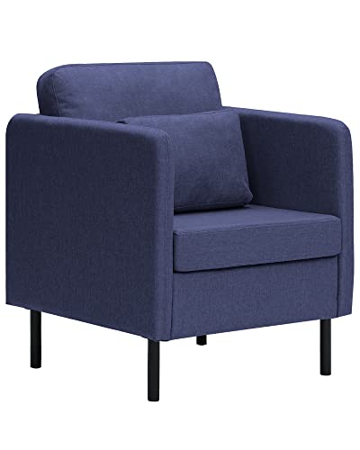 Xspracer Accent Chairs, Comfy Sofa Chair, Armchair For Reading, Living Room, Bedroom, Waiting Room, Linen, Navy Blue #TOP6