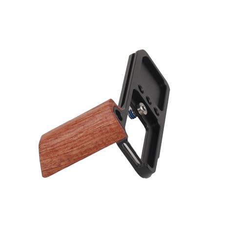 SZZCNOX X-M5 Wooden Handgrip L Bracket for Fuji XM5, Quick Release L-Shape Plate Handle Grip for Fujifilm X-M5, Aluminum Base Pearwood Side Handle Camera Accessories (Black)