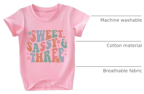 Image of Toddler Girls 3rd Birthday Shirts for Girls 3 Years Old Outfit for Party Tshirt