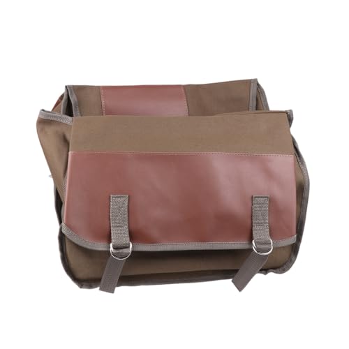 LALAFINA 加重袋?包 カーキ色 大容量ポーチキャンバスリアラック収納バッグ 自転車後部座席用 多機能トートバッグ 旅行ピクニック向け