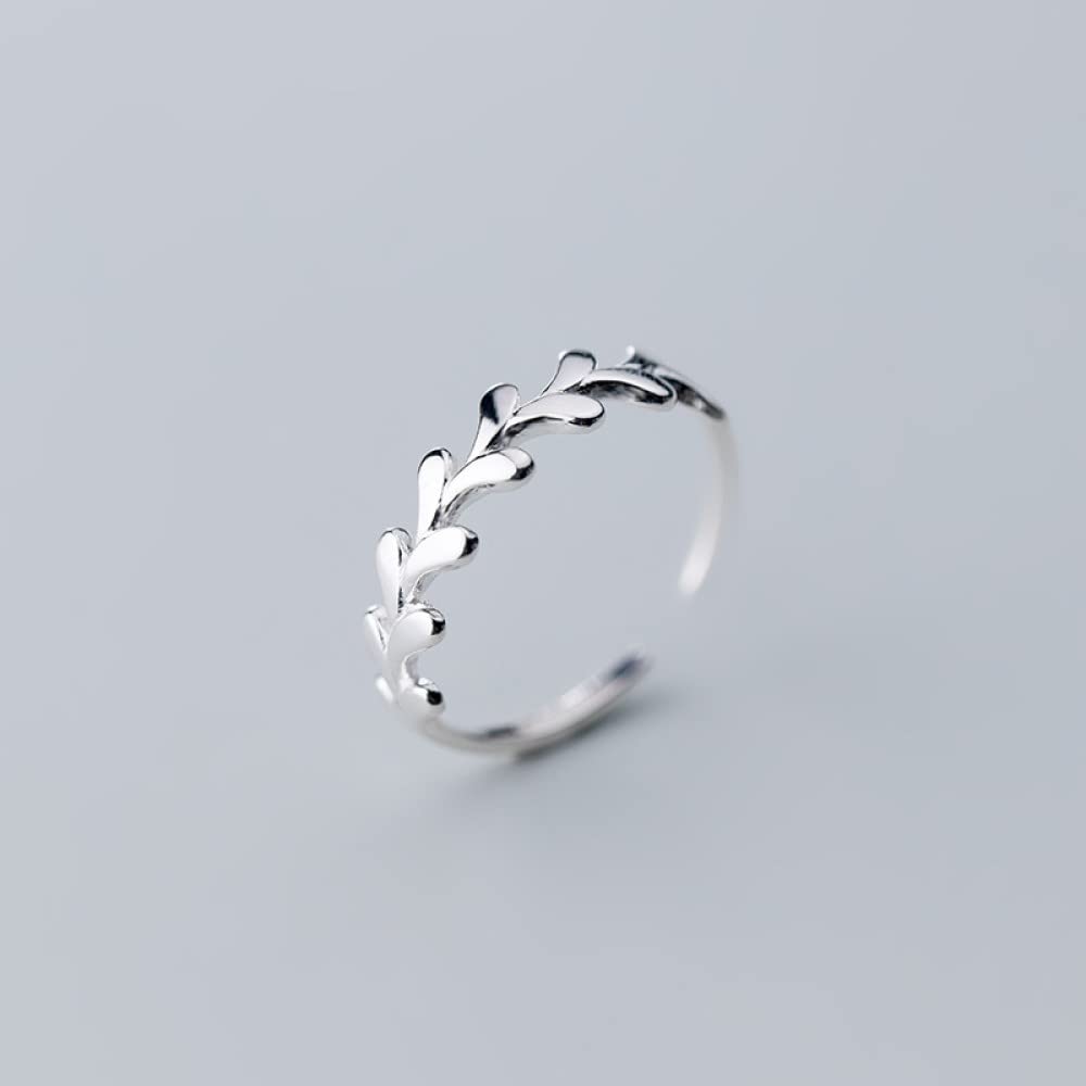HGJH Verstellbarer Ring, S925 Sterling Silber Zweige Ring Verstellbare Ringe Minimalistischer Offener Ring Silber Daumenring Ewigkeitsring Hochzeitsanhänger Schmuck Geschenke Für Männer Mädchen Damen