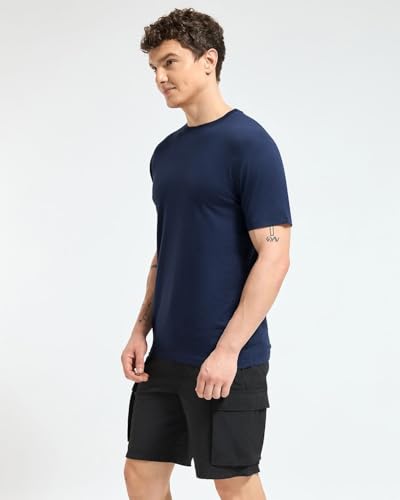 Image of Wellbi Bamboo Men's Tshirt - Ultra-Soft, Breathable & Sustainable | Premium Cotton Blend for Supreme Comfort | Stylish & Eco-Friendly T-Shirt for Men | Tshirt Men Cotton