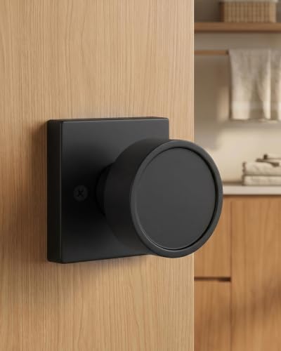 Image of Goldenwarm Black Door Knobs Dummy, No-Turning Single-Sided Interior Door Knob for for Pantry, French Doors & Closets, 2 Pack /4 Pieces