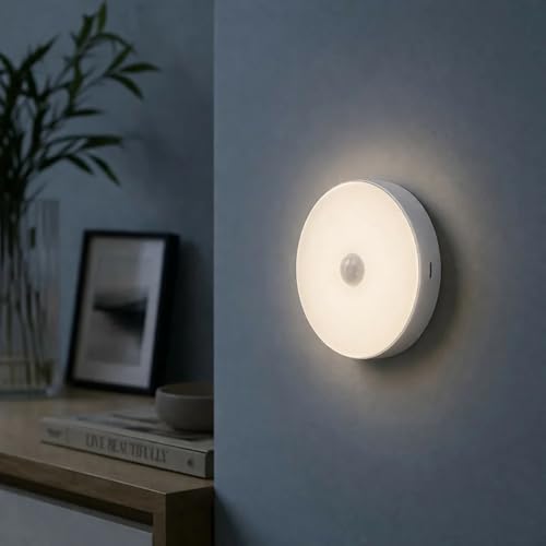Image of Motion Sensor Light for Home with USB Charging, Wireless Sensor Light for Wardrobe, Night Light for Cupboard, Stairs - White (Pack-1)