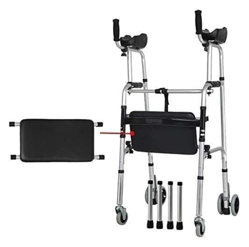 Déambulateur médical à 4 roues avec coussin support d'accoudoir - 4