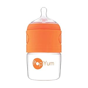 PopYum 5 oz Orange Anti-Colic Formula Making / Mixing / Dispenser Baby Bottle (with #1 Nipple)