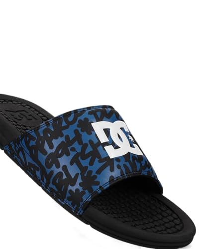 DC Men's Casual Slide Sandal, Black/Blue/White, 122